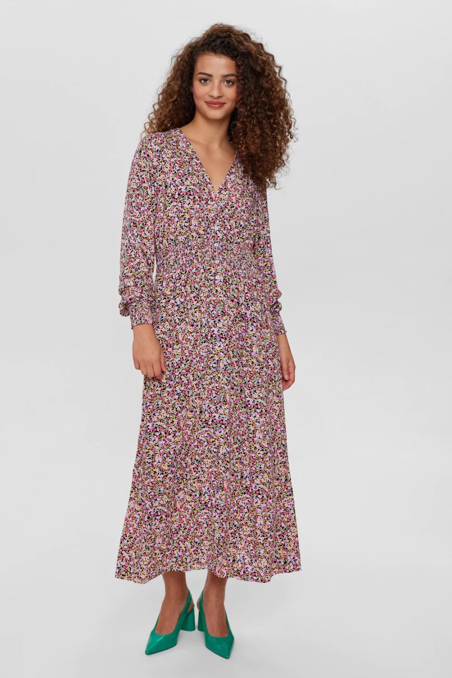 Best Numph Numph Nuarlene Sara Pink Floral Print Maxi Dress | Ireland Caviar