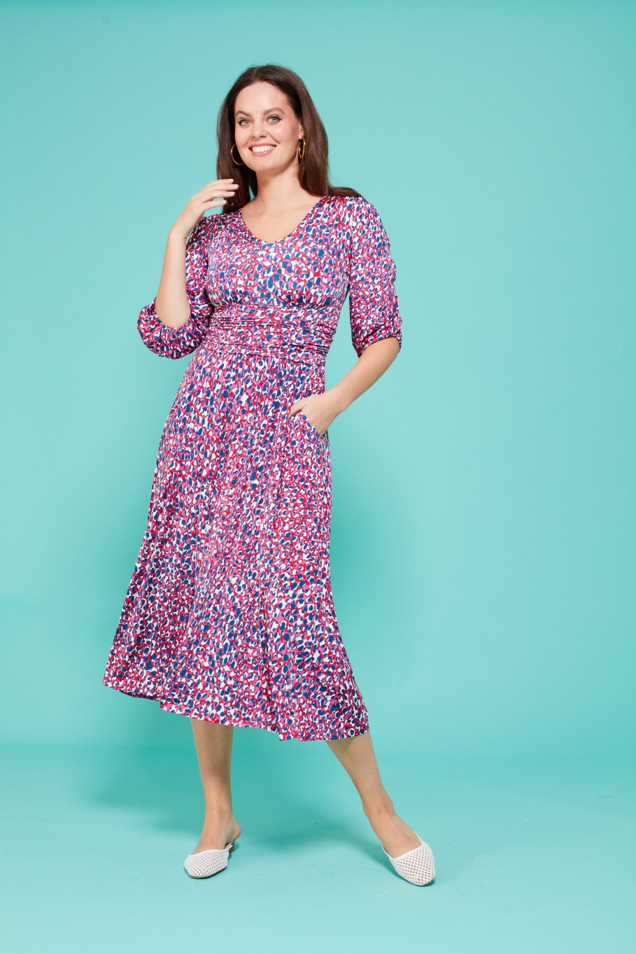 Best Onjenu Onjenu Esme Midi Dress | , Red & Blue Dot Print Dresses | Ireland Pink