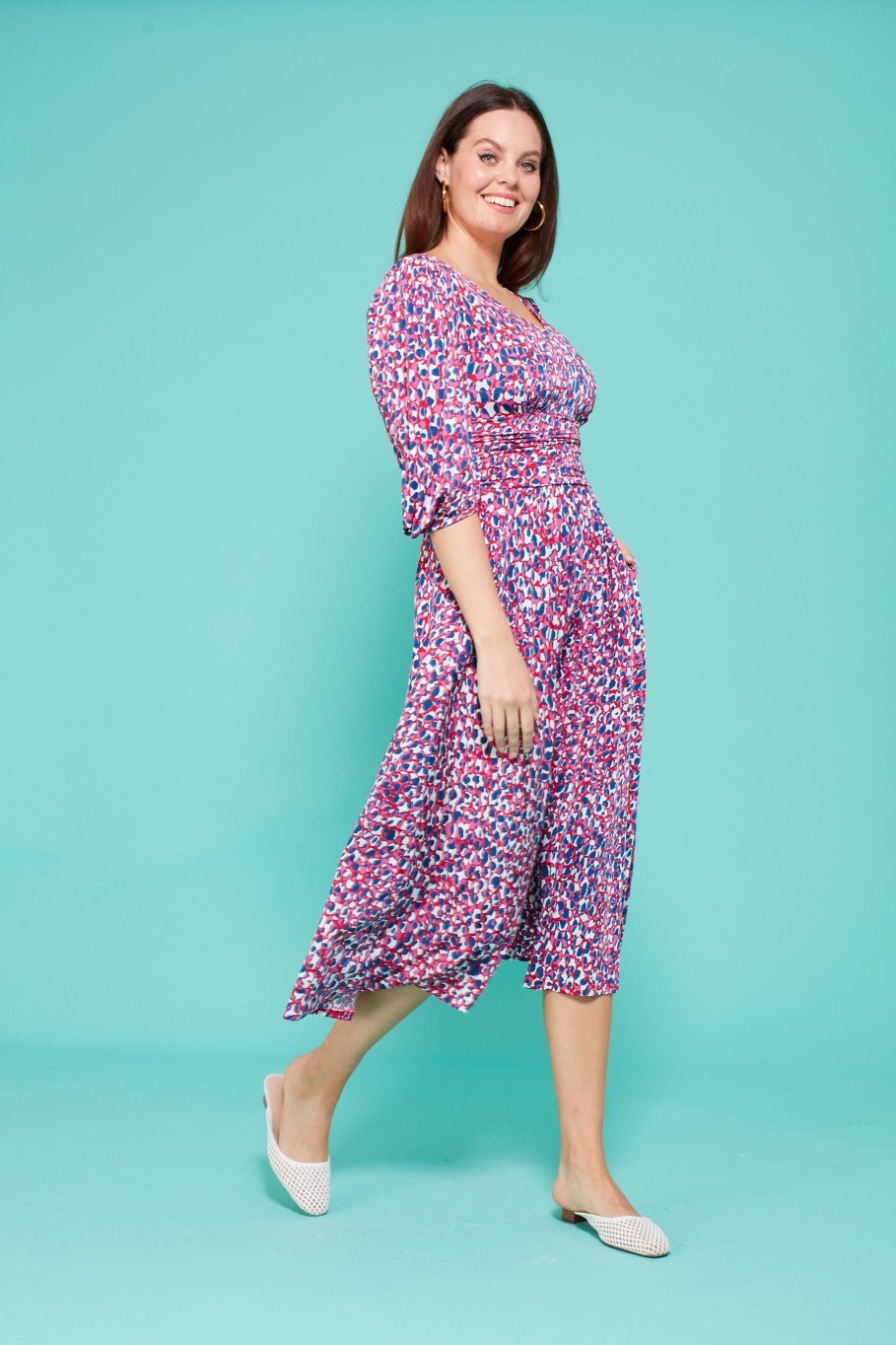 Best Onjenu Onjenu Esme Midi Dress | , Red & Blue Dot Print Dresses | Ireland Pink