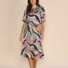 New Mosmosh Mos Mosh May Onda Orchid Print Midi Dress | Ribbon Rouge Pink