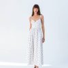 Hot Kameya Kameya Dot Print Strappy V-Neck Maxi Dress. | Ribbon Rouge Ecru