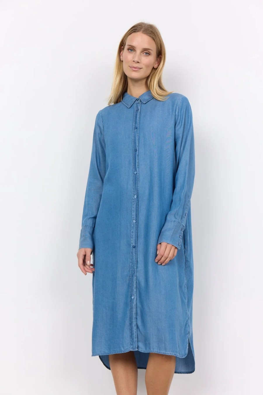 Clearance Soyaconcept Soyaconcept Liv Denim Casual Shirt Dress | Casual Women'S Dresses Ireland Blue