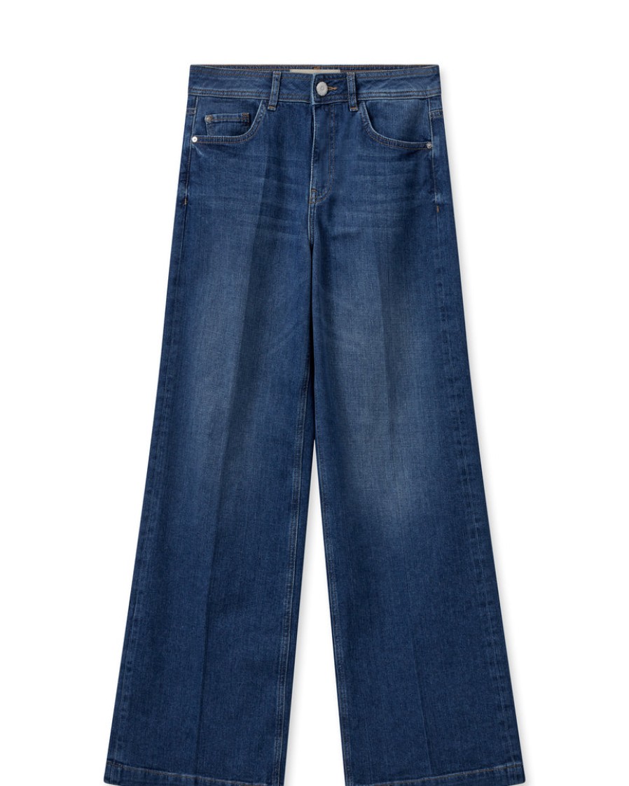 Clearance Mos Mosh Mos Mosh Dara Dark Jeans | Shop Womens Wide Leg Jeans Ireland Blue