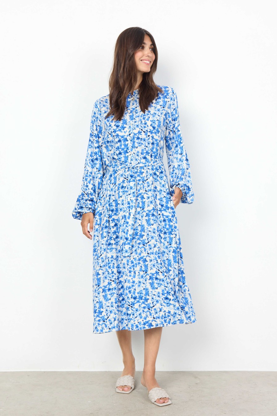 Clearance Soyaconcept Soyaconcept Doha White Belted Shirt Dress | Dresses Ireland Blue