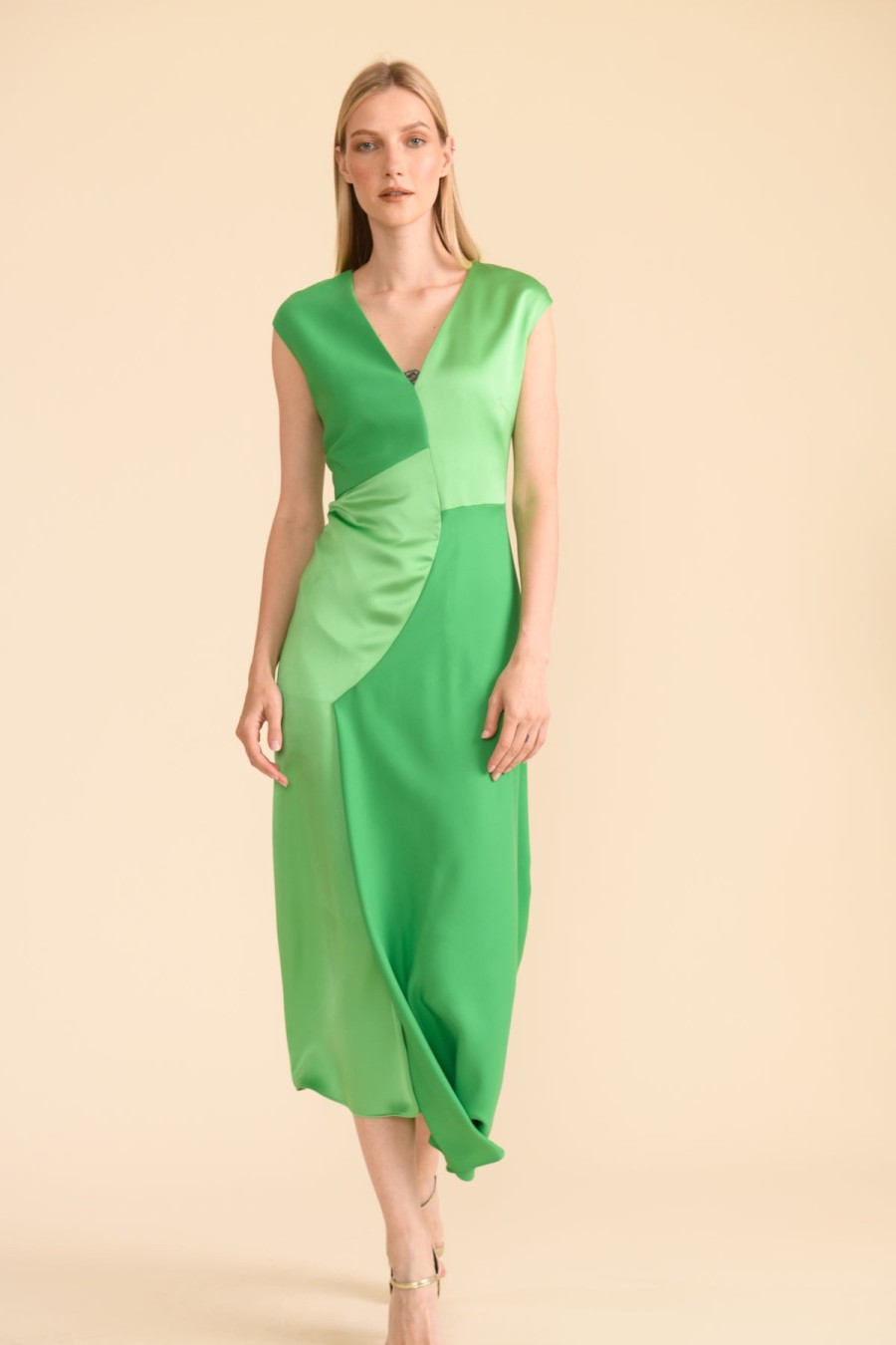 New Caroline Kilkenny Caroline Kilkenny Chloe 2-Tone Midi Occasion Dress | Ireland Green