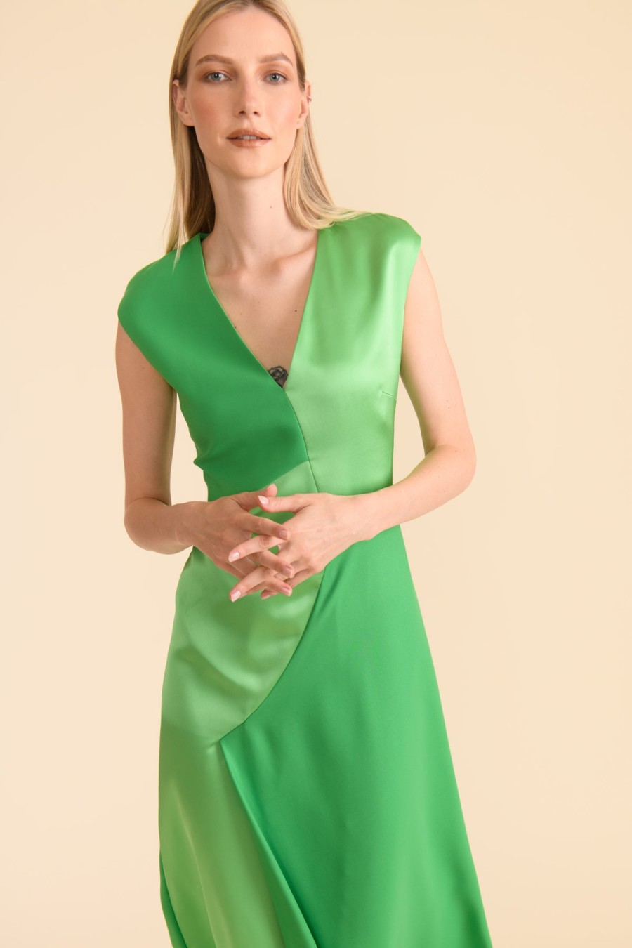 New Caroline Kilkenny Caroline Kilkenny Chloe 2-Tone Midi Occasion Dress | Ireland Green