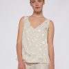 Best Vilagallo Vilagallo Daria Cream Star Print Top | Dressy Sleeveless Tops Fir Women Off White