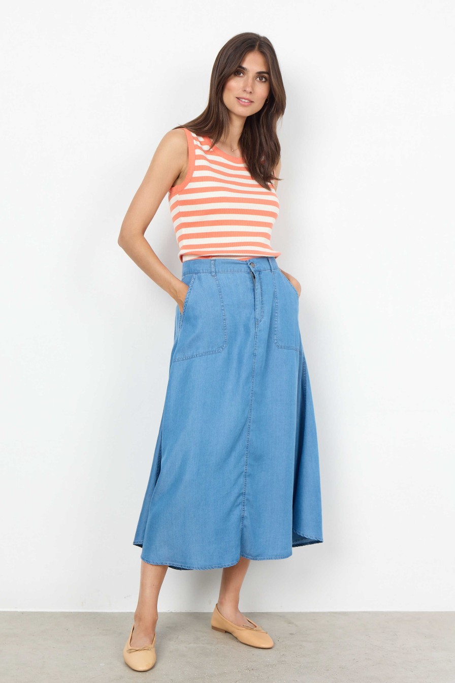 Wholesale Soyaconcept Soyaconcept Liv A-Line Midi Skirt | Womens Casual Skirts Ireland Denim