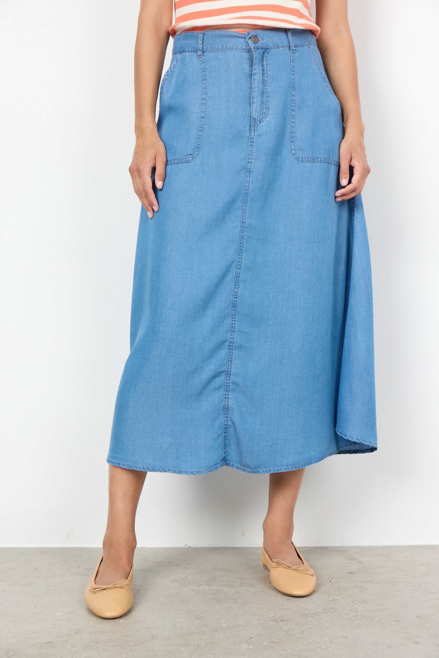 Wholesale Soyaconcept Soyaconcept Liv A-Line Midi Skirt | Womens Casual Skirts Ireland Denim