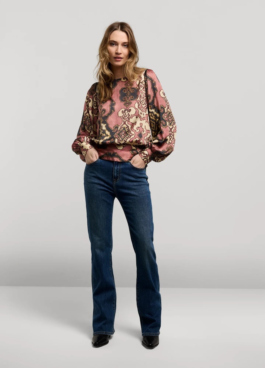 Clearance Summum Dusky Rose Ethnic Print Top | Tops To Wear With Jeans Ireland Pink