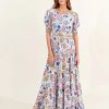 New Molly Bracken Molly Bracken Floral Tiered Maxi Dress | Long Summer Dresses Ireland Off White