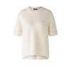 Wholesale Oui Oui Ribbed Knit Short Sleeve Jumper | Ribbon Rouge Off White