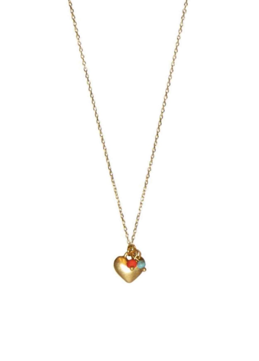 New Hultquist Hultquist Gold Plated Heart Charm Necklace | Jewellery | Ribbon Rouge