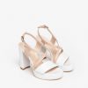 New Nero Giardini Nero Giardini /Beige High Heel Criss Cross High Heeled Sandals White