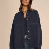 Hot Mosmosh Mos Mosh Tia Embroidery Cotton Shirt | Women'S Casual Wear Ireland Navy