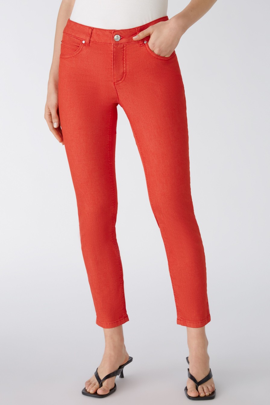 Best Oui Oui Baxtor Slim Fit Jeggings | Ladies Cropped Coloured Jeans Ireland Orange