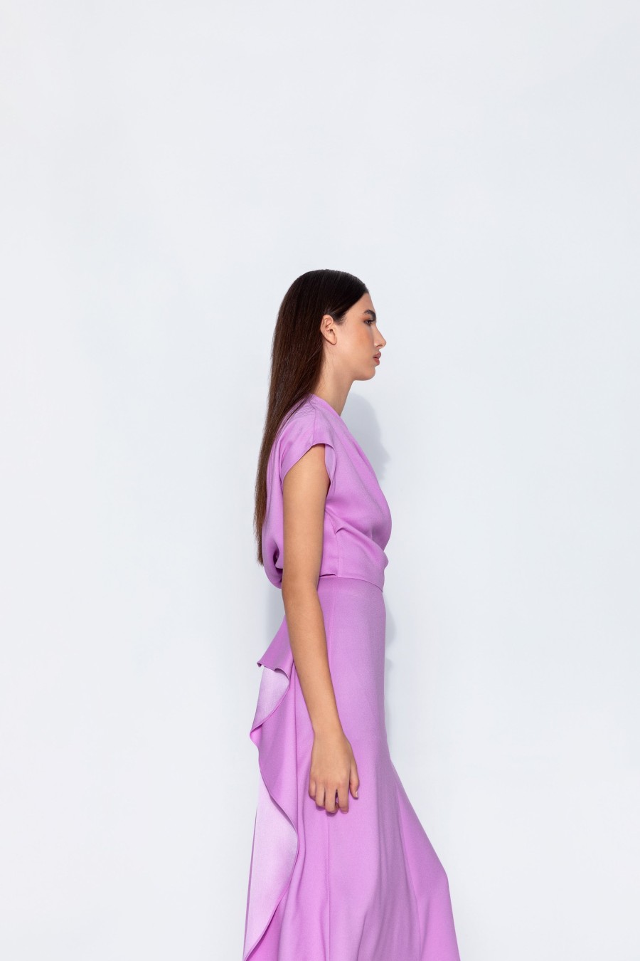 Clearance Kameya Kameya Frill Back Maxi Dress | Shop Dress For Wedding Lilac