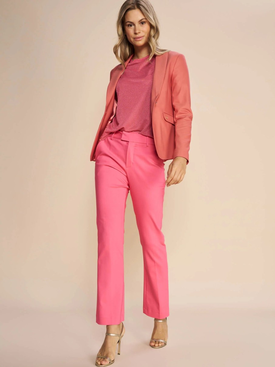 Best Mosmosh Mos Mosh Ellen Night Pink Trousers | Women'S Dressy Trousers Ireland