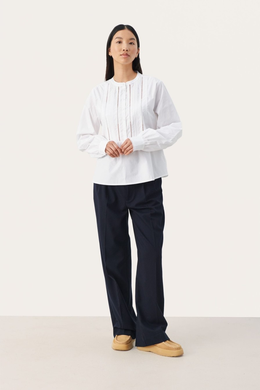 Online Part Two Part Two Filica Pleated Front Shirt | Relaxed Fit Long Sleeve Shirts