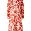 New Oui Oui Red Ethnic Print Belted Shirt Dress | Summer Dresses For Women Orange