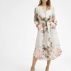 Wholesale Gustav Gustav Nichole Belted Floral Print Midi Dress | Ribbon Rouge Beige