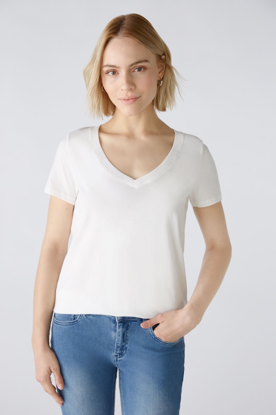 Hot Oui Oui Carli Organic Cotton V-Neck T-Shirt | Ribbon Rouge