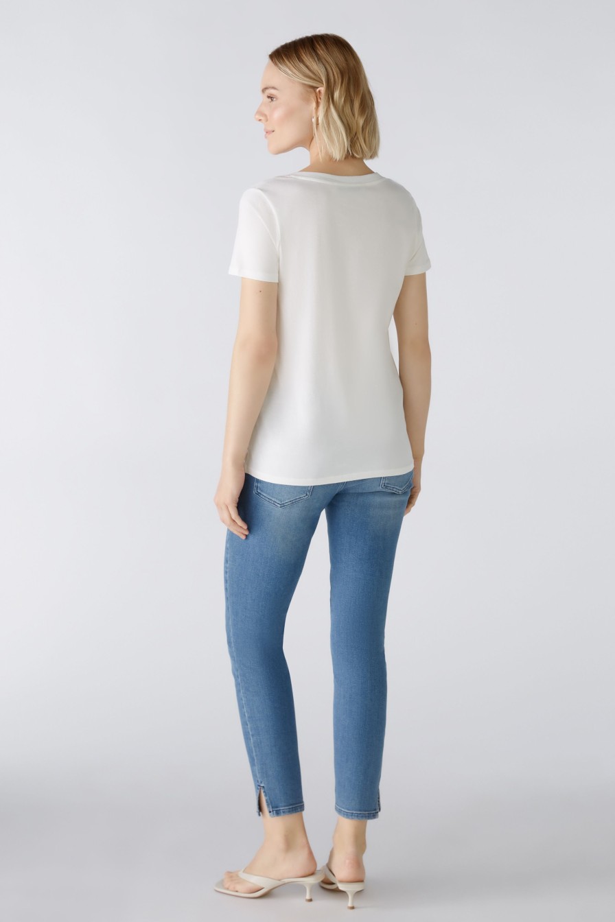 Hot Oui Oui Carli Organic Cotton V-Neck T-Shirt | Ribbon Rouge