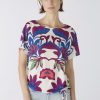 Best Oui Oui Silky Touch Purple Print Top | Casual Tops For Women | Ireland Off White