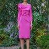 Online Carla Ruiz Fuchsia Floral Midi Dress | Carla Ruiz Ireland | Womens Occasion Dress Fuschia