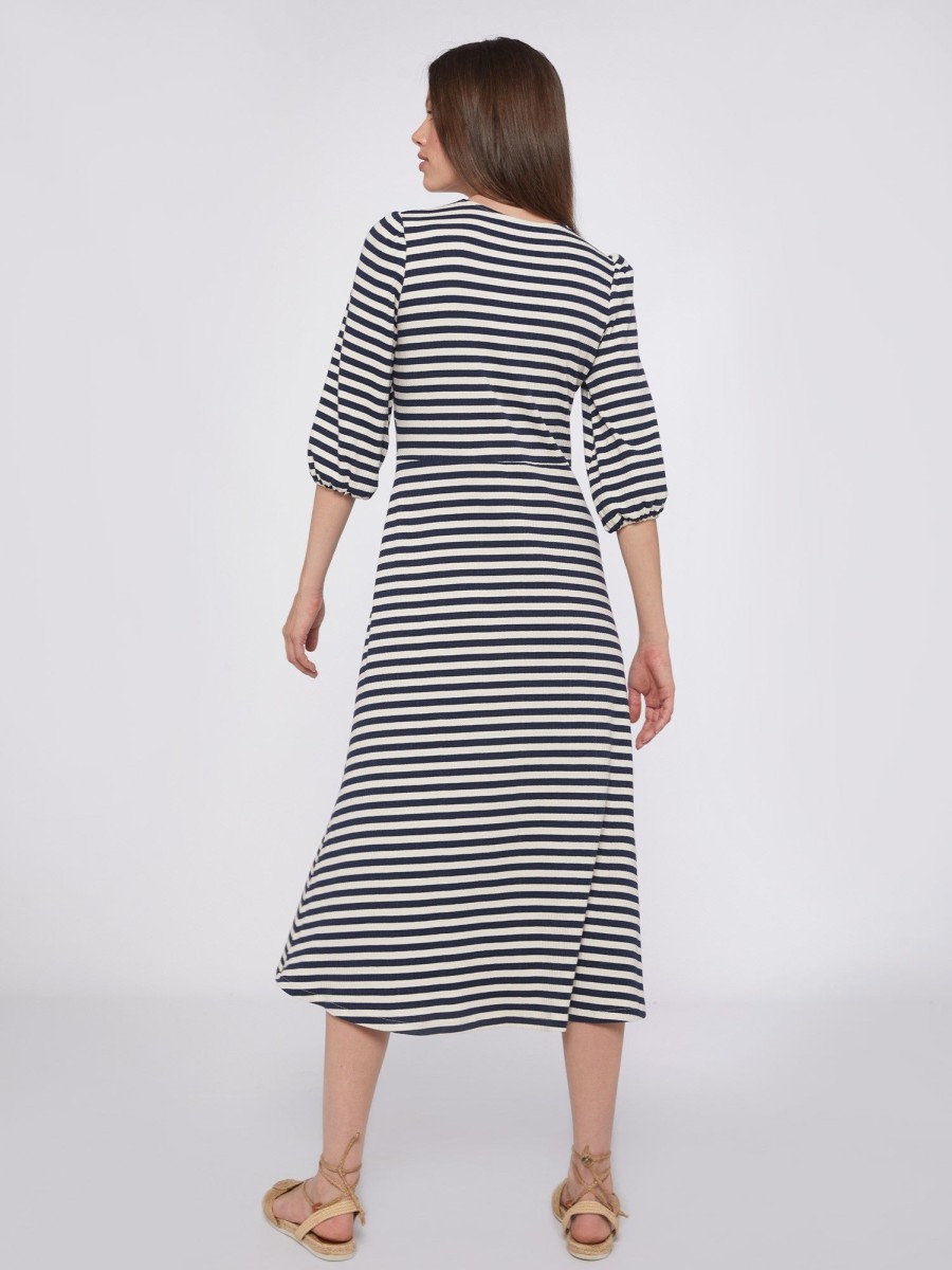 Clearance Vilagallo Blue & White D Midi Dress | Women'S Daytime Dresses Ireland Stripe