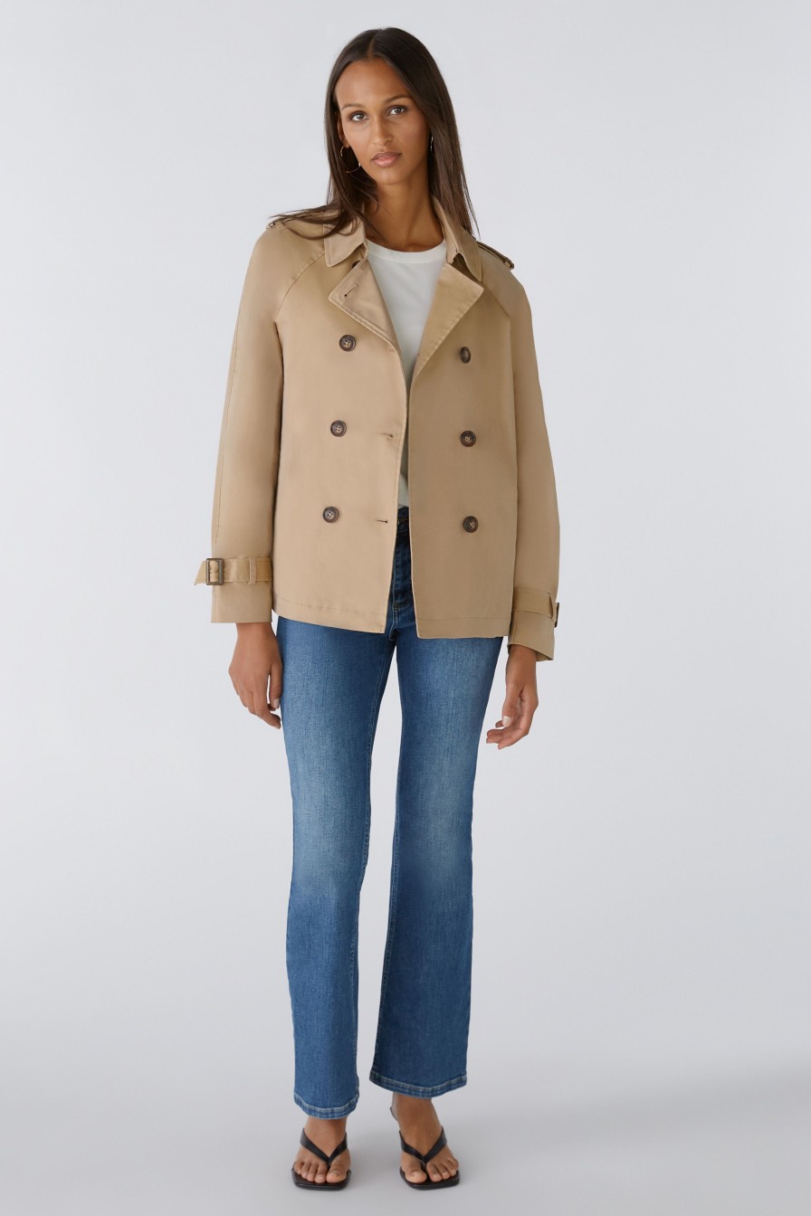 Hot Oui Oui Short Trench Style Jacket | Short Jackets For Women | Ireland Camel