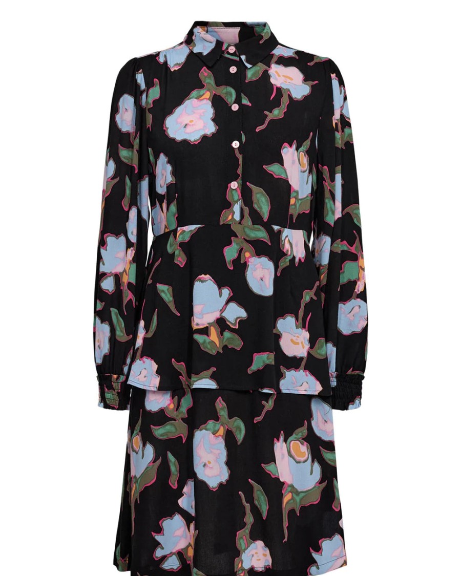 Best Numph Numph Nualicia Black Tiered Floral Dress | Short Dresses For Women Caviar