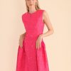 Best Caroline Kilkenny Hazel Floral Jacquard Midi Dress By Caroline Kilkenny | Ribbon Rouge Fuschia