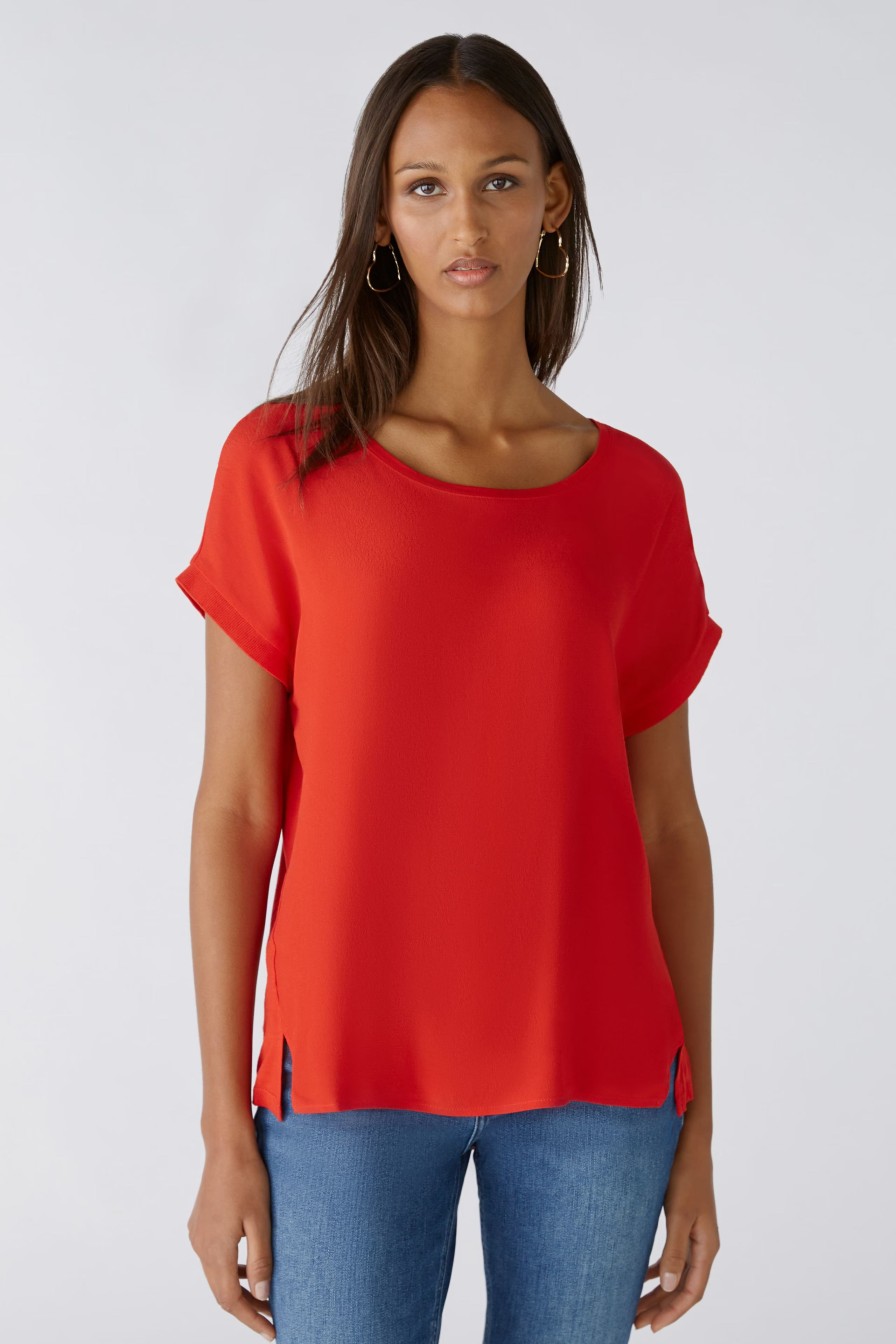 Hot Oui Oui Basic Short Sleeve Tee | Casual Women'S Tops Ireland Orange