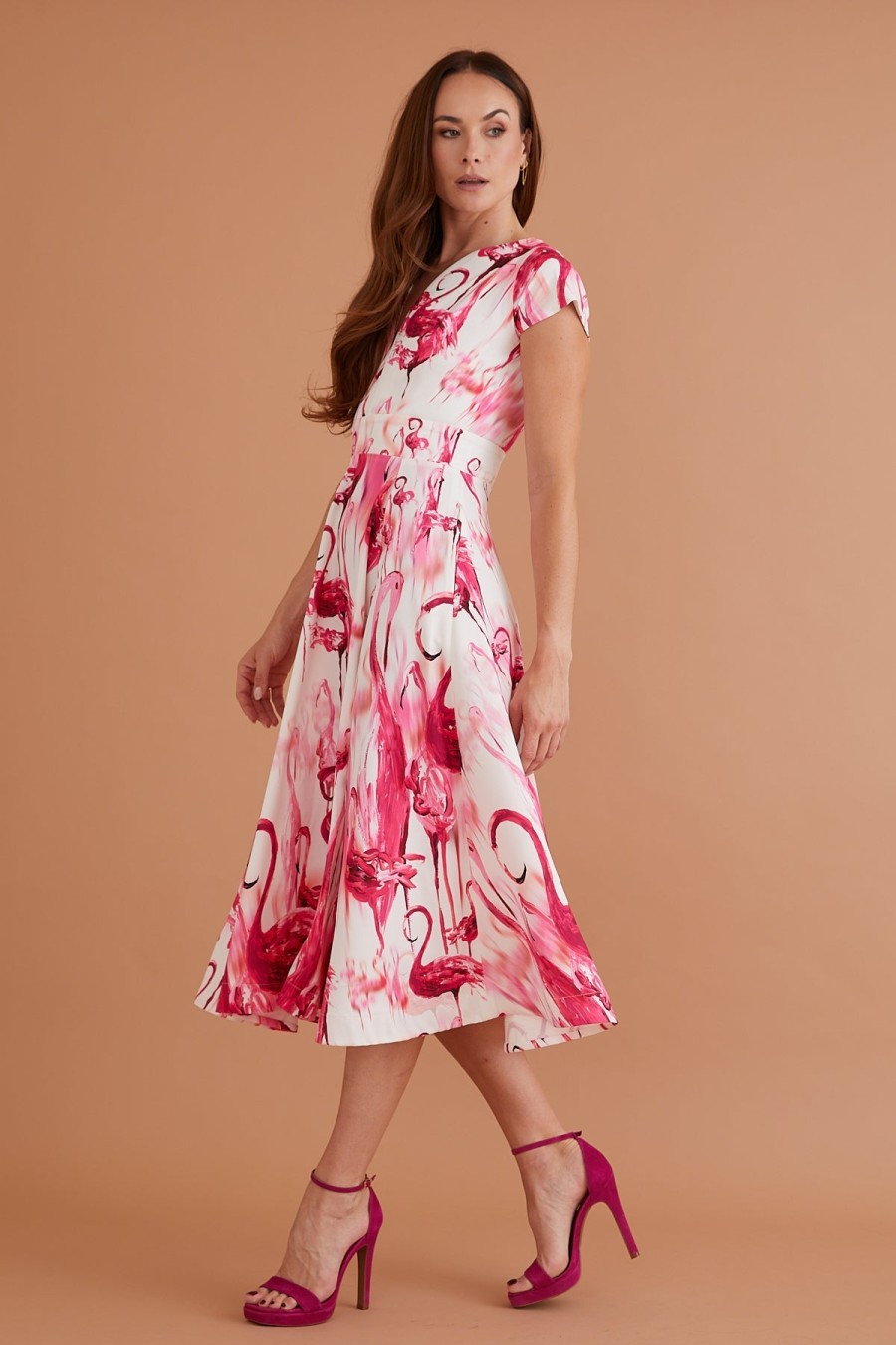 Clearance Rebecca Rhoades Rebecca Rhoades Nova Flamingo Dress | Women'S Summer Occasion Dresses Pink