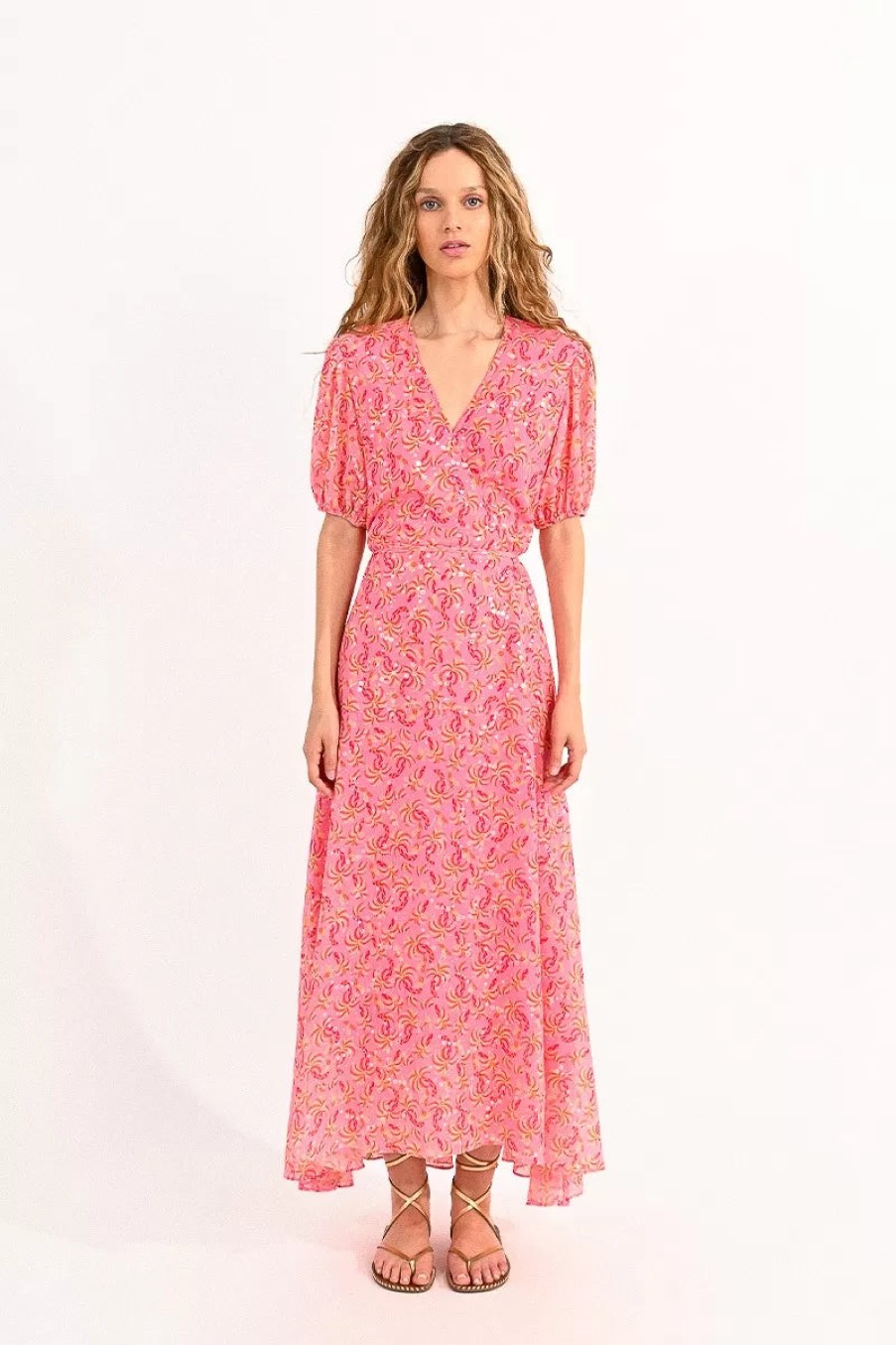 Wholesale Molly Bracken Maxi Wrap Dress | Summer Maxi Dresses Ireland | Ribbon Rouge Pink