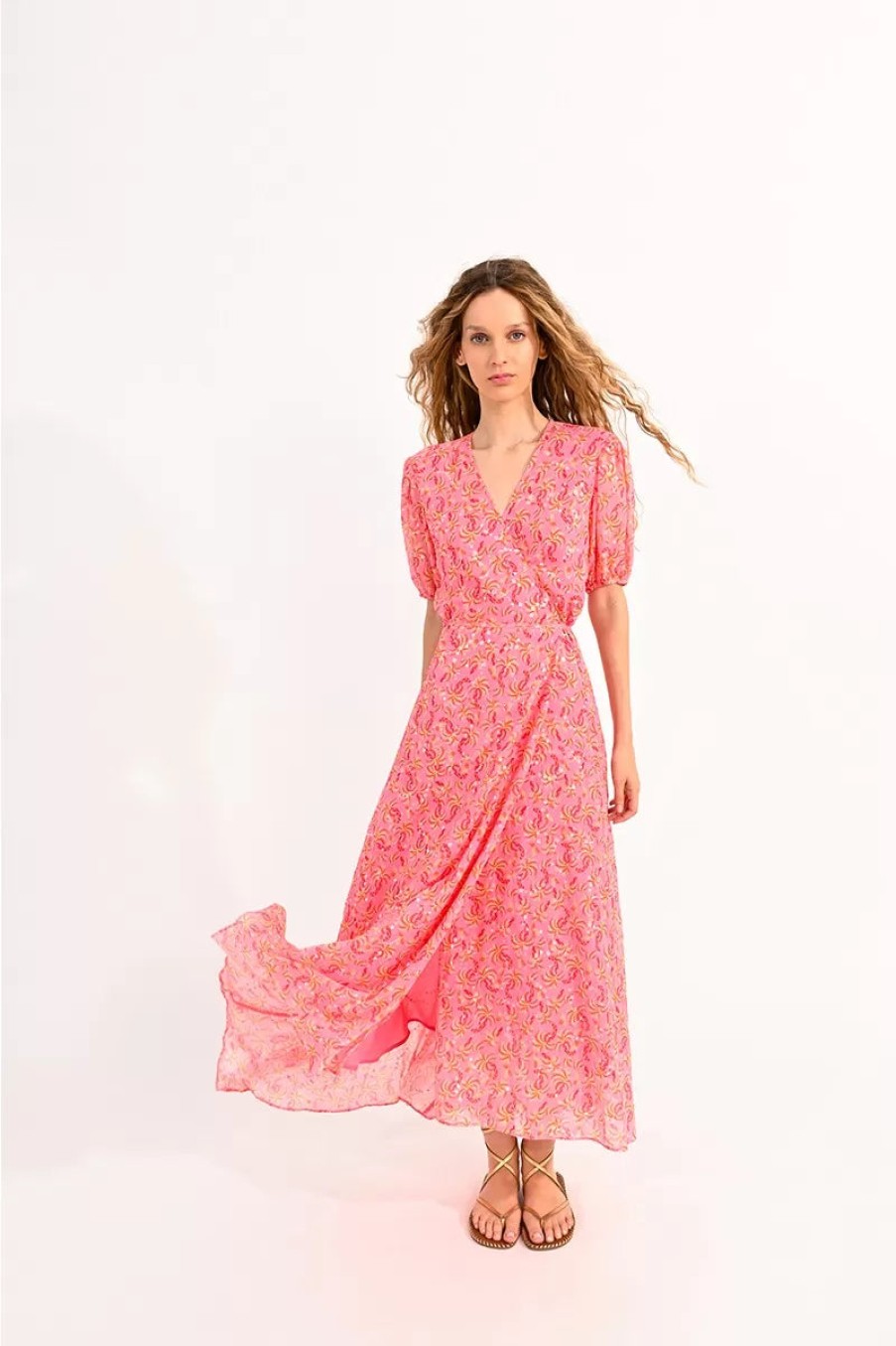 Wholesale Molly Bracken Maxi Wrap Dress | Summer Maxi Dresses Ireland | Ribbon Rouge Pink