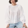 Best Part Two Part Two Organic Cotton Puffed Sleeves Blouse | Everyday Tops For Women White