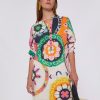 Hot Vilagallo Vilagallo Danis Suzani Multi-Colour Retro Print Dress | Ribbon Rouge Off-White