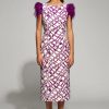 Best Moskada Moskada Caster Print Feather Sleeve Dress | Ribbon Rouge - Ireland Purple