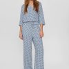 Clearance Numph Numph Nuhola Wave Print Trousers | Elastic Waist Trousers Women.S Blue