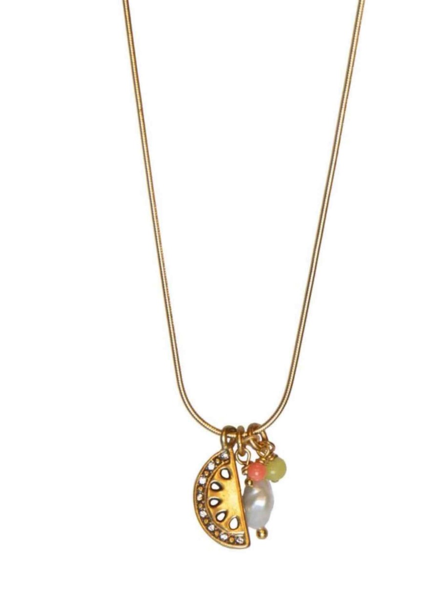 New Hultquist Hultquist Gold Plated Watermelon Charm Necklace | Ribbon Rouge - Ireland