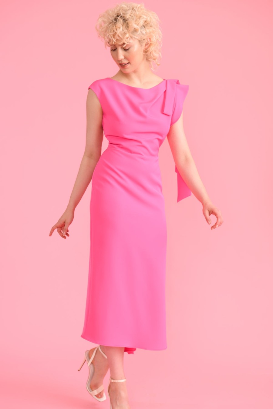 New Sisters Sisters Lincoln V-Neck Knee Length Occasion Dress | Womens Dresses Pink