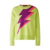 Online Oui Oui Lime Lightning Bolt Knit Jumper | Funky Women'S Jumpers Ireland Green