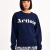 Clearance Molly Bracken Molly Bracken Artiste Slogan Sweater | Casual Women'S Jumpers Ireland Navy