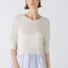 Best Oui Oui Cotton Faux Shirt Hem Jumper | Shop Funky Womens Knitwear Ireland Off White