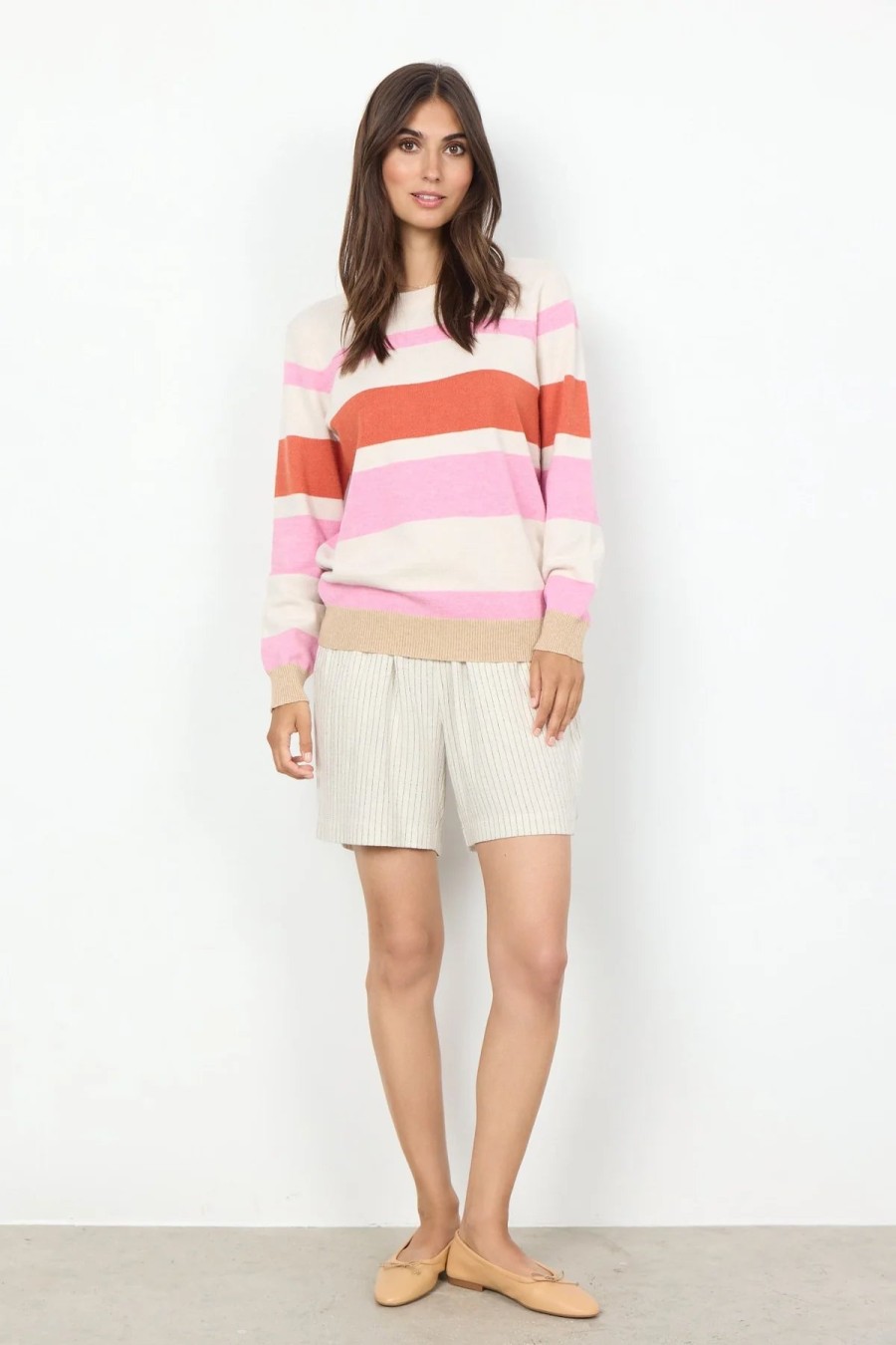 Online Soyaconcept Soya Concept Kanita Stripe Pullover | Casual Women'S Jumpers Ireland Pink