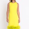 New Matilde Cano Matilde Cano Lucy Sleeveless Feather Dress | Shop Womens Occasionwear Yellow