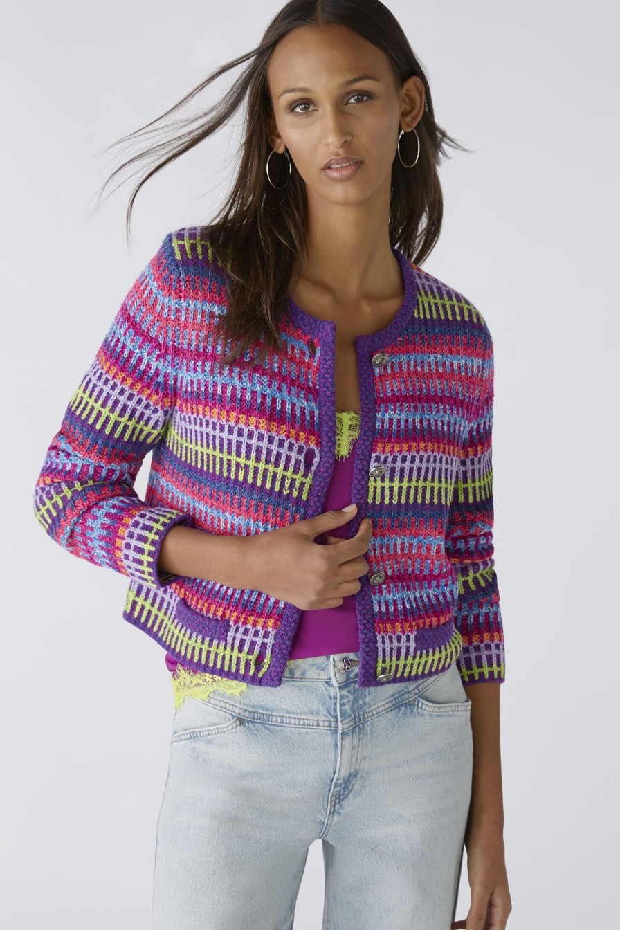 Clearance Oui Oui Boucle Jacket-Style Purple Cardigan | Spring/Summer Jackets Ireland Lilac