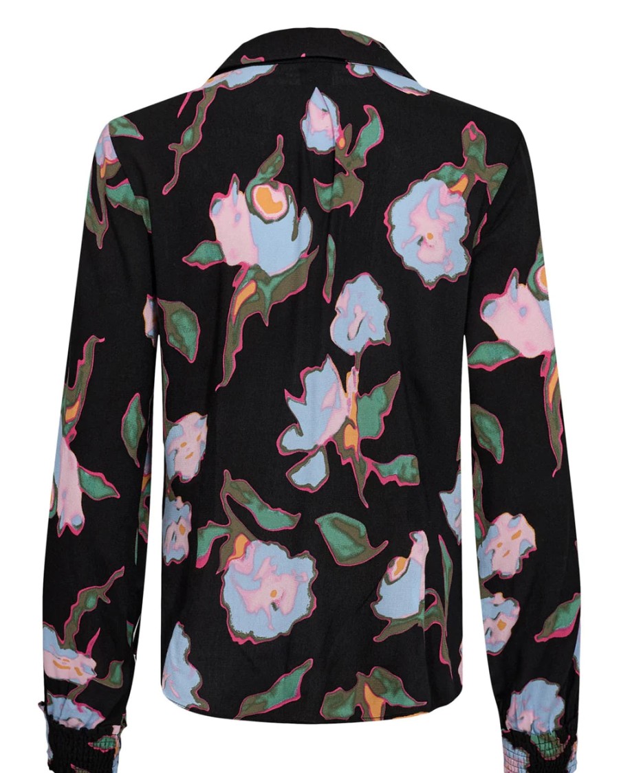 New Numph Numph Nualicia Watercolour Floral Print Shirt | Ribbon Rouge Caviar